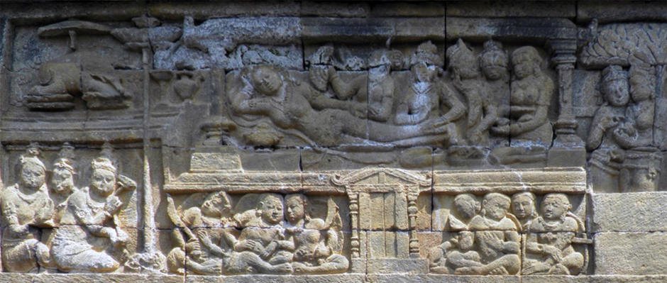 ILW Borobudur Mendut Tempelvoet 1e 13 witte olifant