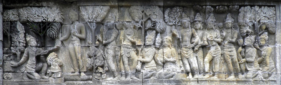 ILW Borobudur Mendut Tempelvoet 1e 90 grassnijder