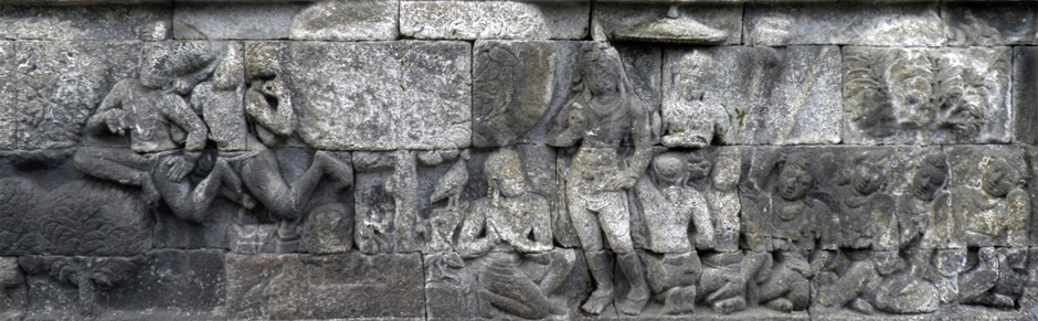 ILW Borobudur Mendut Tempelvoet 2e 40 reigers