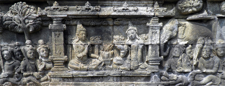 ILW Borobudur Mendut Tempelvoet 2e 76 monnik