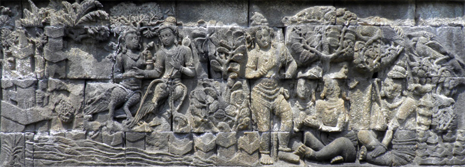ILW Borobudur Mendut Tempelvoet 2e 89 kinnara paar